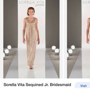 Sorella Vita Junior Gold Sequined Maxi Dress